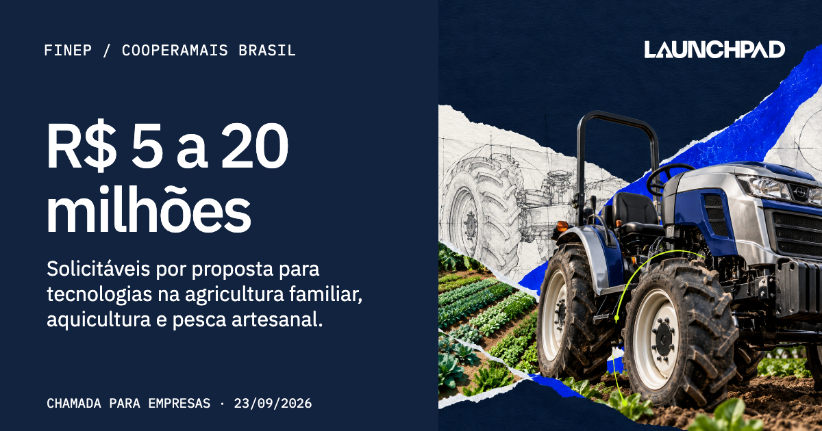 Finep CooperaMais Brasil: R$ 5 milhões a R$ 20 milhões solicitados por proposta